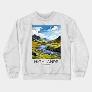 A Pop Art Travel Print of the Highlands - Scotland Crewneck Sweatshirt